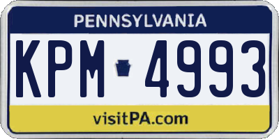 PA license plate KPM4993