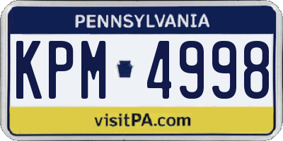 PA license plate KPM4998