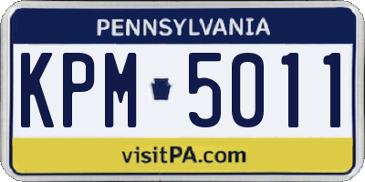PA license plate KPM5011
