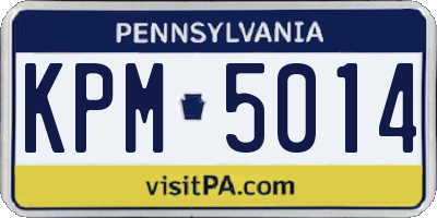 PA license plate KPM5014