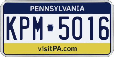 PA license plate KPM5016