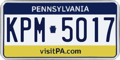 PA license plate KPM5017