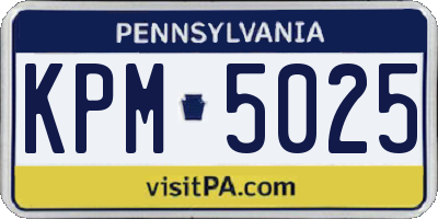 PA license plate KPM5025