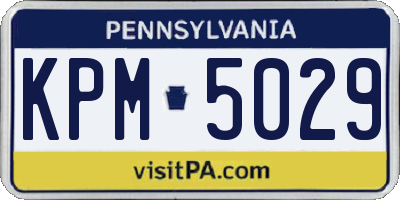 PA license plate KPM5029