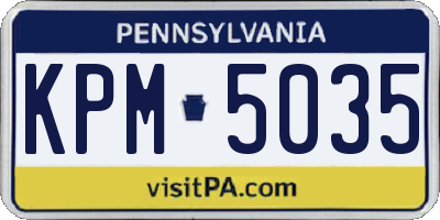 PA license plate KPM5035