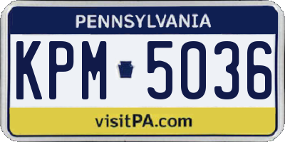 PA license plate KPM5036
