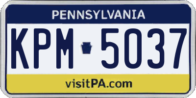 PA license plate KPM5037