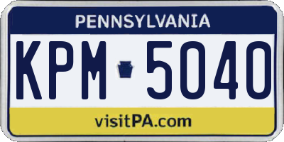 PA license plate KPM5040