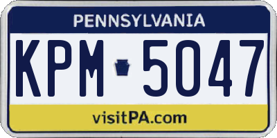 PA license plate KPM5047