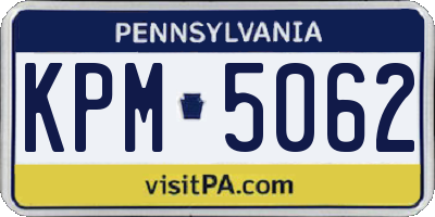 PA license plate KPM5062