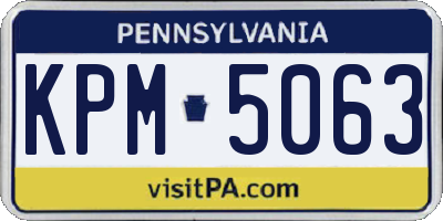 PA license plate KPM5063
