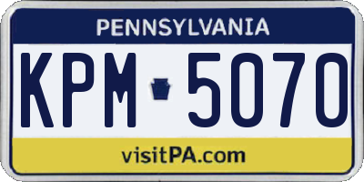 PA license plate KPM5070