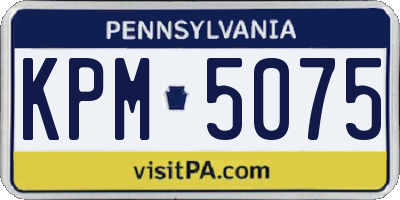 PA license plate KPM5075