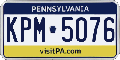 PA license plate KPM5076