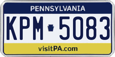 PA license plate KPM5083