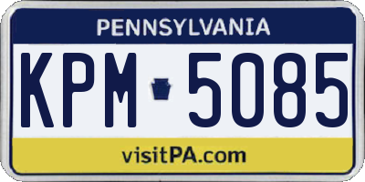 PA license plate KPM5085