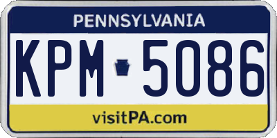 PA license plate KPM5086