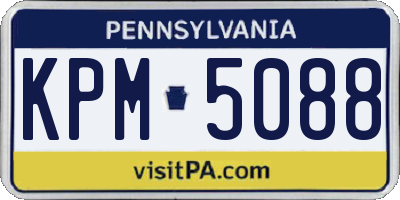 PA license plate KPM5088