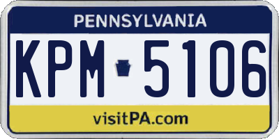 PA license plate KPM5106