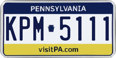 PA license plate KPM5111