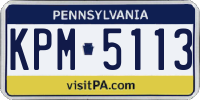 PA license plate KPM5113