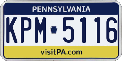 PA license plate KPM5116