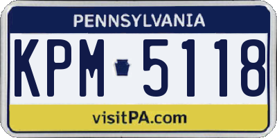 PA license plate KPM5118
