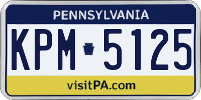 PA license plate KPM5125