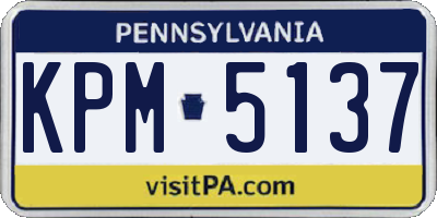 PA license plate KPM5137