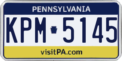 PA license plate KPM5145