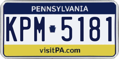PA license plate KPM5181