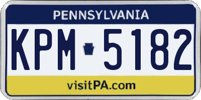 PA license plate KPM5182