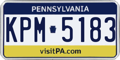 PA license plate KPM5183