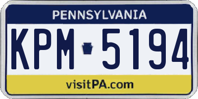 PA license plate KPM5194