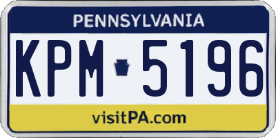 PA license plate KPM5196