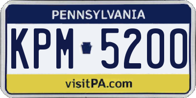 PA license plate KPM5200