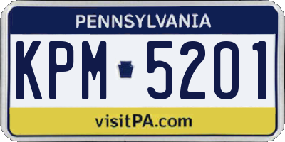 PA license plate KPM5201