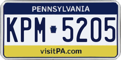 PA license plate KPM5205