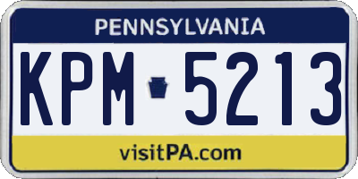PA license plate KPM5213