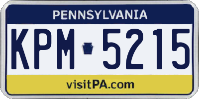 PA license plate KPM5215