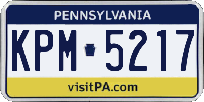 PA license plate KPM5217