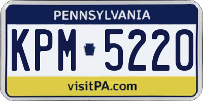 PA license plate KPM5220