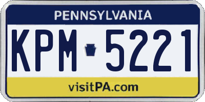 PA license plate KPM5221