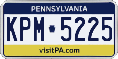 PA license plate KPM5225