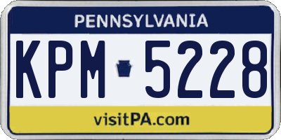 PA license plate KPM5228