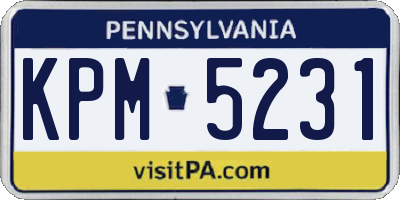 PA license plate KPM5231
