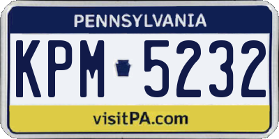 PA license plate KPM5232
