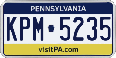 PA license plate KPM5235
