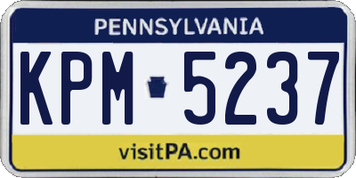 PA license plate KPM5237