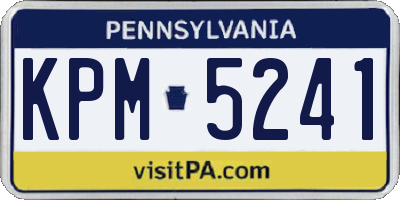 PA license plate KPM5241